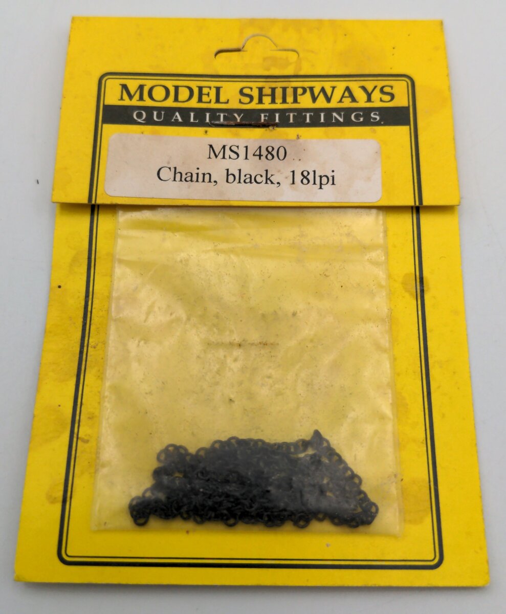 Model Shipways MS1480 HO Scale Chain Black 181pi