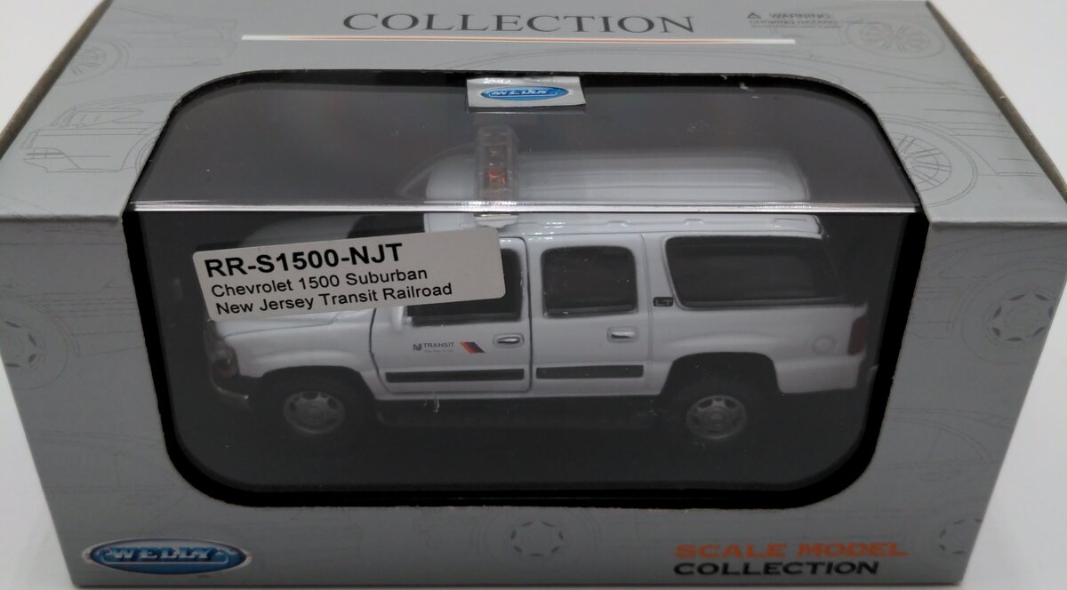 Welly Diecast RR-S1500-NJT Chevrolet 1500 Suburban New Jersey Transit Railroad