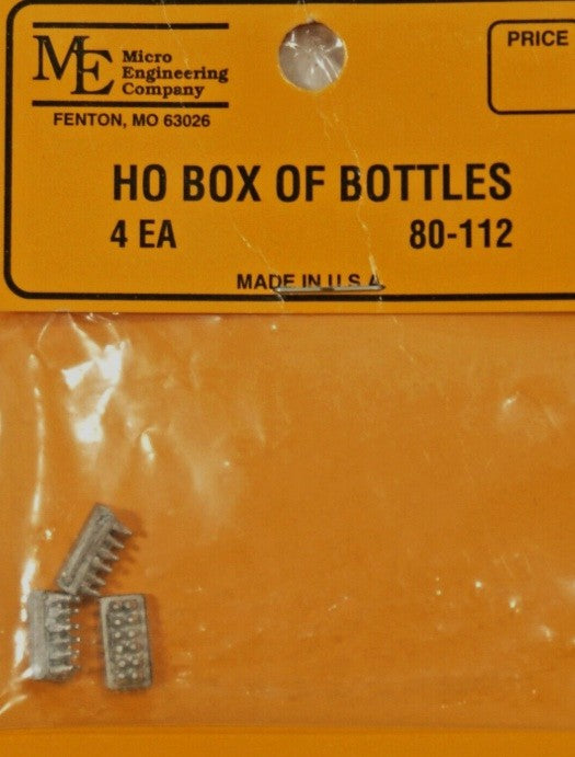 Micro Engineering 80-112 HO Scale White Metal Box of Bottles (Pack of 4)