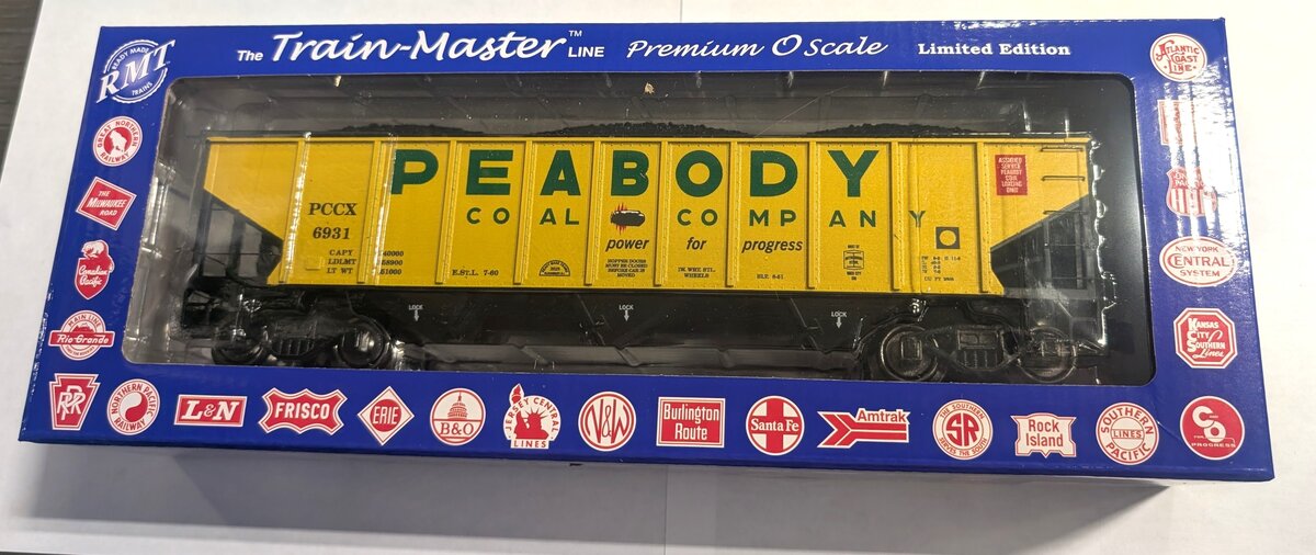 RMT 66299-184 O Peabody Coal 3-Bay Coal Hopper Car w/ Load