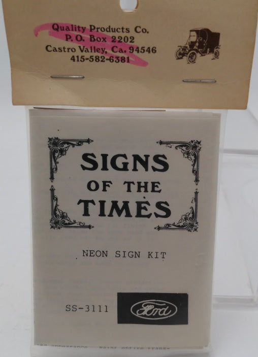 Quality Products Co. SS-3111 HO Scale Signs of the Times Ford Neon Sign Kit