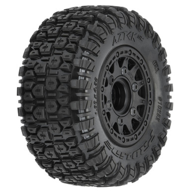 Aztek SC 2.2"/3.0" M2 (Medium) Tires Mounted on Raid Black 6x30 Removable Hex (12mm & 14mm) SC Wheels for Slash 2wd, Slash 4x4, ProTrac™ & Senton™ 4x4 Front or Rear