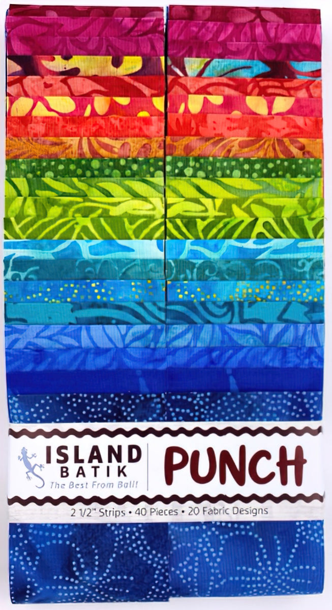 Island Batiks - Punch 2.5 Inch Strip Pack