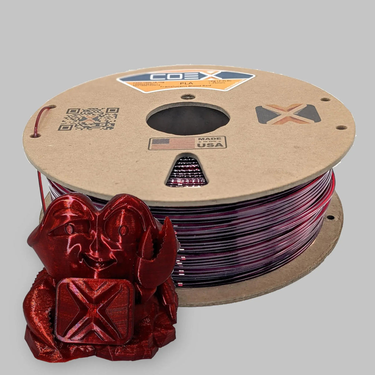 COEX 3D Translucent Blood Red PLA 3D Filament