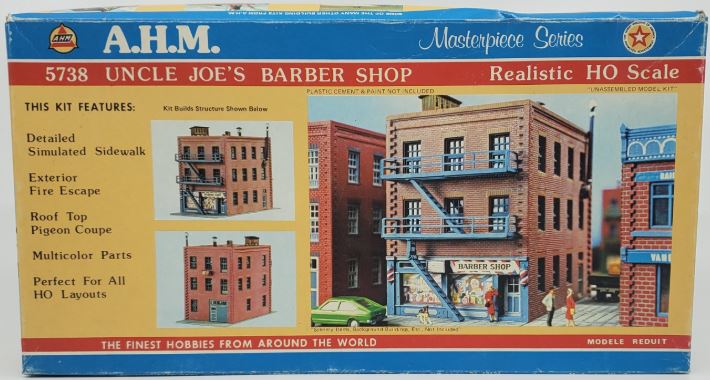 AHM 5738 HO Scale Uncle Joe's Barber Shop Assembly Kit