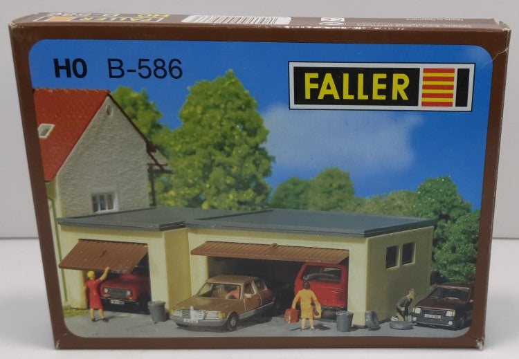 Faller B-586 HO Garages Kit (Set of 2, 1 Large and 1 Small)