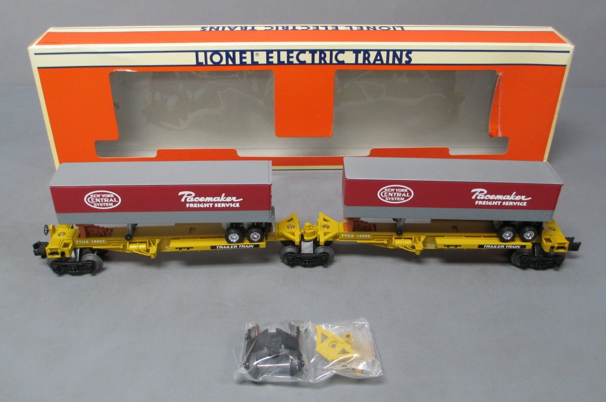 Lionel 6-16904 O New York Central T.T.U.X. Flat Cars w/2 Intermodal Containers MT/Box