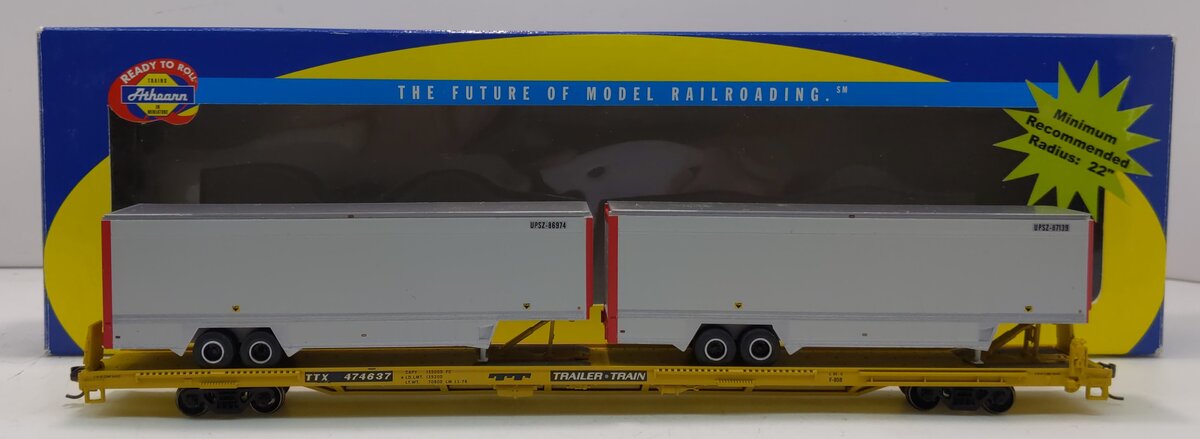 Athearn 92626 HO Trailer Train 85' Flat Car With 2-40' Trailers #474637