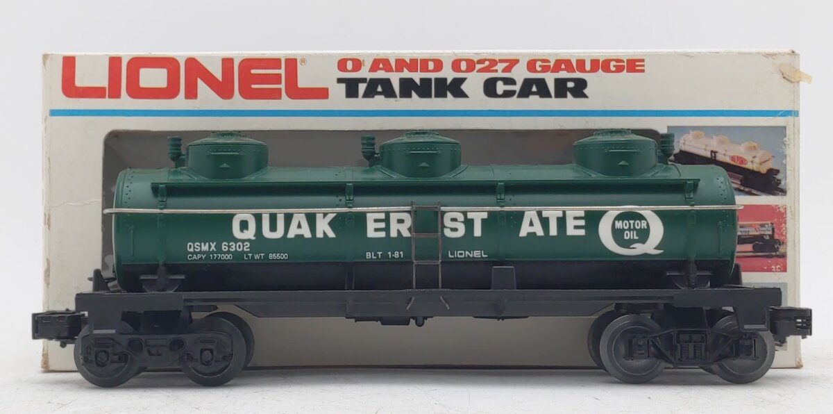 Lionel 6-6302 O Gauge Quaker State Triple Dome Tank Car