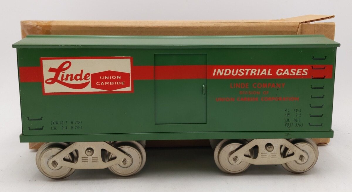 McCoy 267 Standard Gauge Linde Union Carbide Industrial Gases Box Car LN/Box