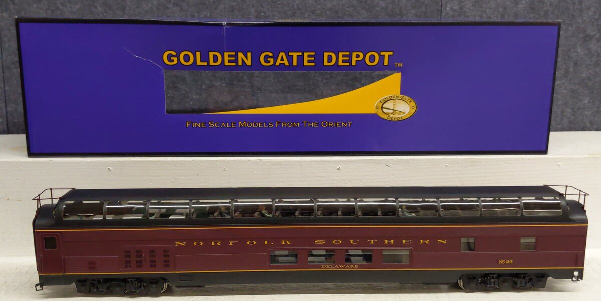 Golden Gate Depot O Brass Norfolk Southern "Delaware" Dome Car #24 (2-Rail) EX/Box