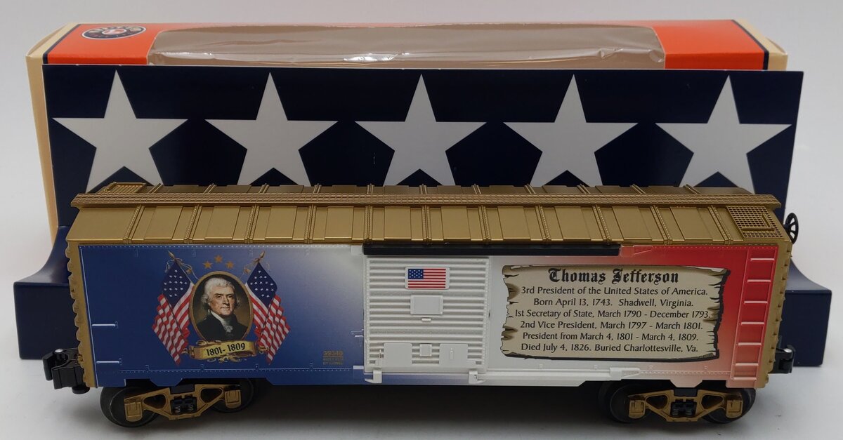 Lionel 6-39340 O Gauge U.S. Made Thomas Jefferson Presidential Boxcar
