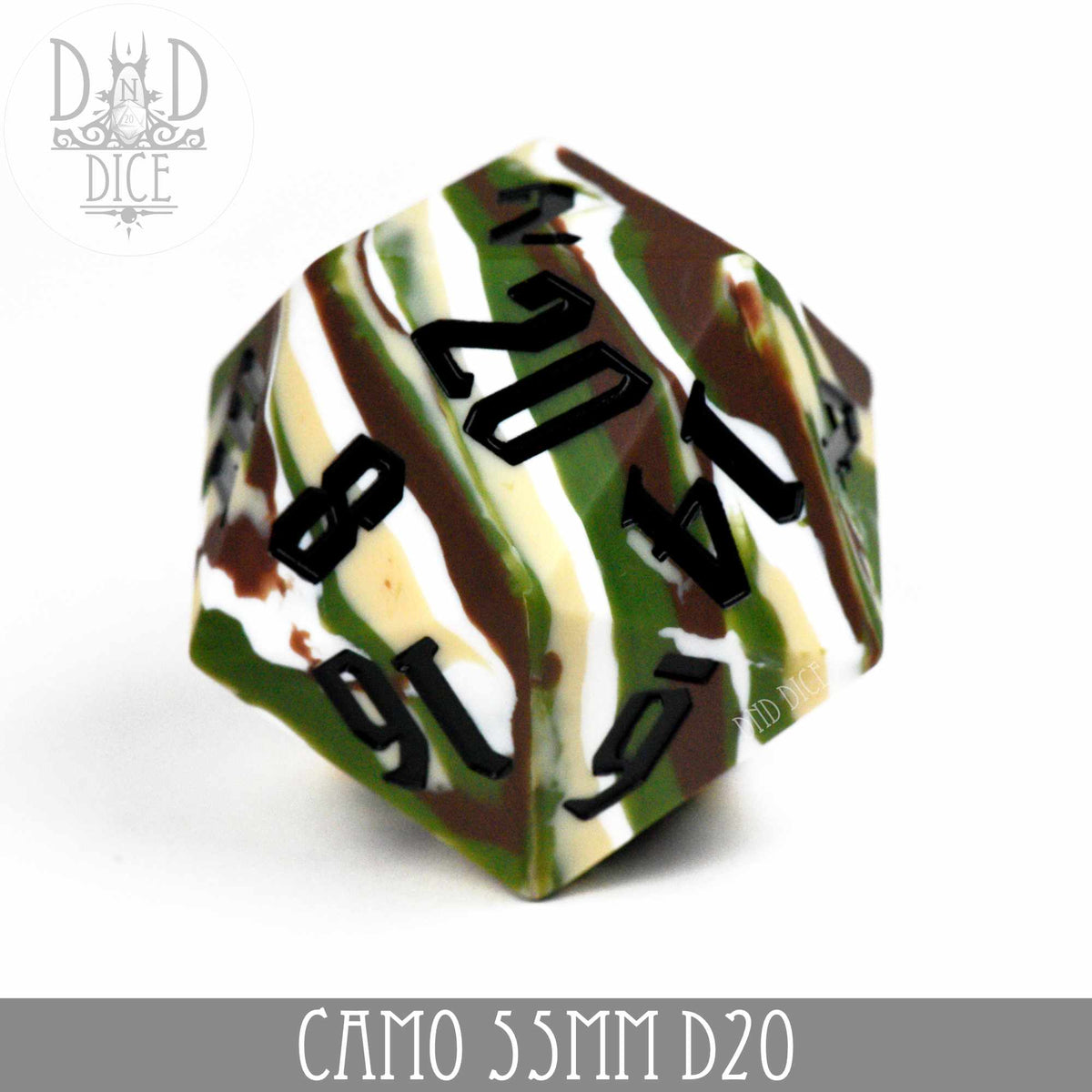 DND DICE 55mm D20 - Camo (Silicone)