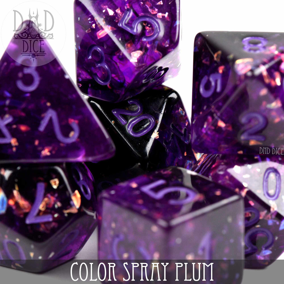 DND DICE Color Spray Plum Dice Set