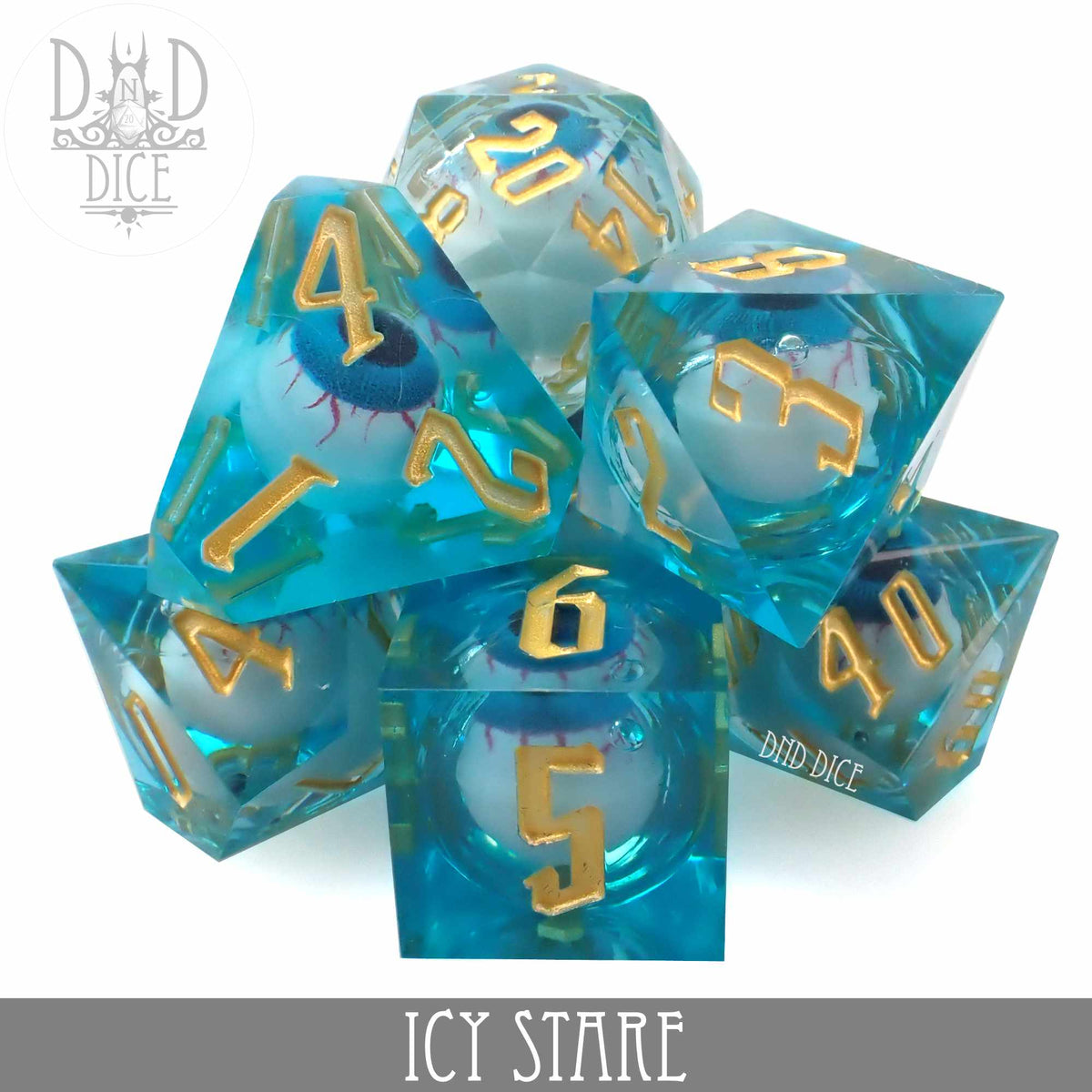 DND DICE Icy Stare Liquid Core Dice Set