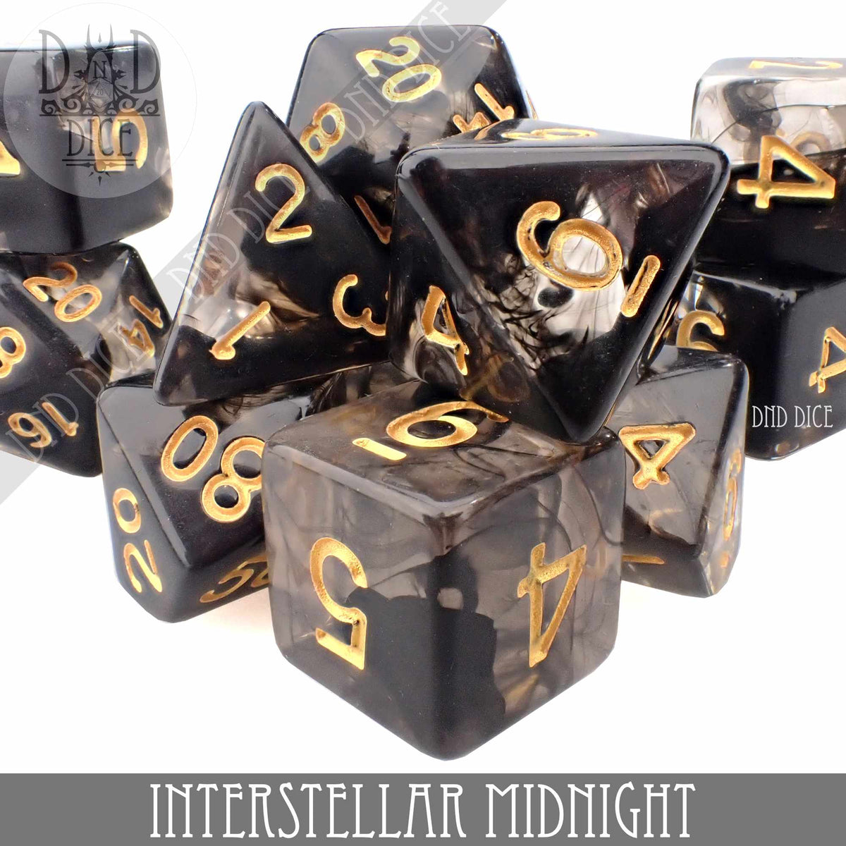 DND DICE Interstellar Midnight 7 or 11 Dice Set