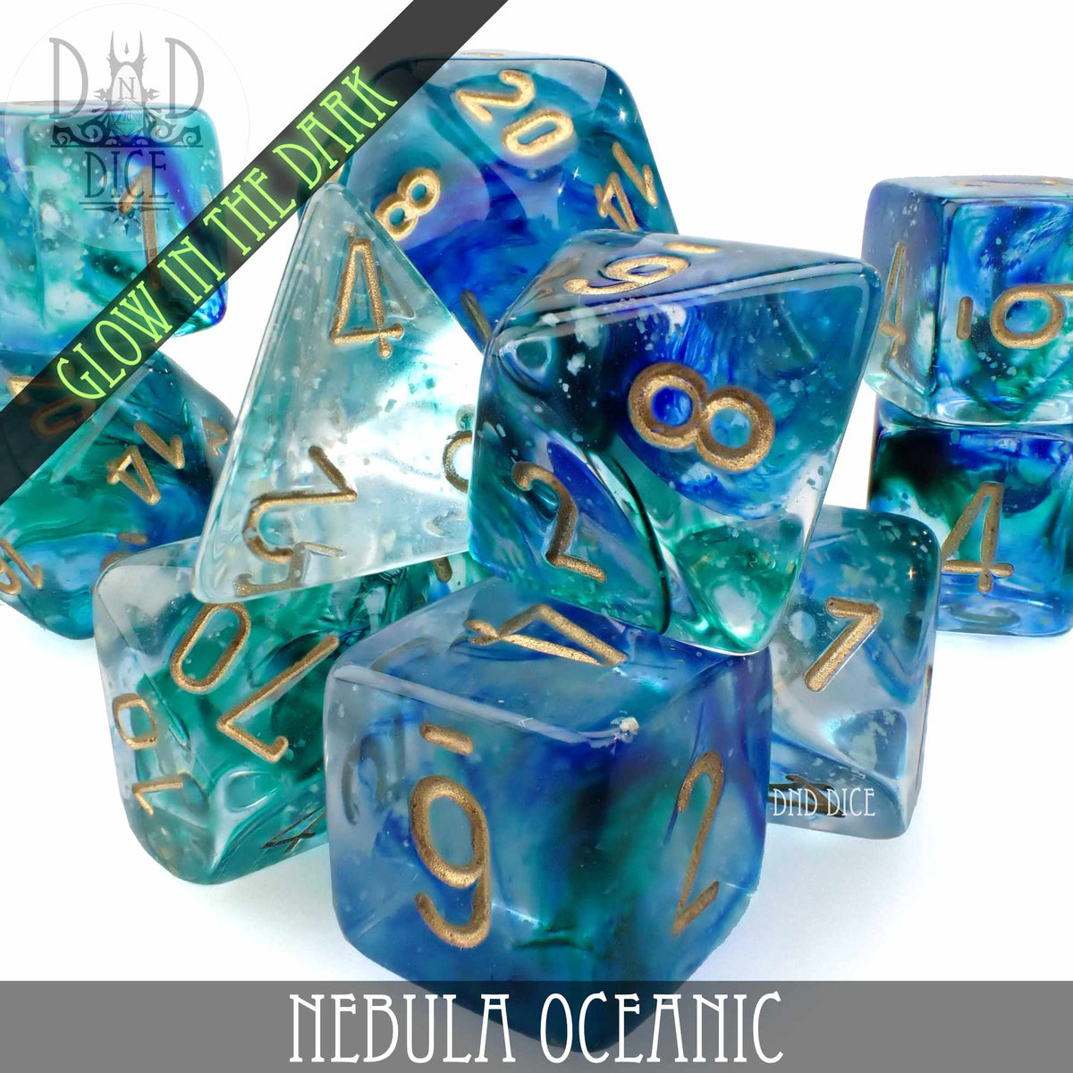DND DICE Nebula Oceanic 7 or 11 Dice Set
