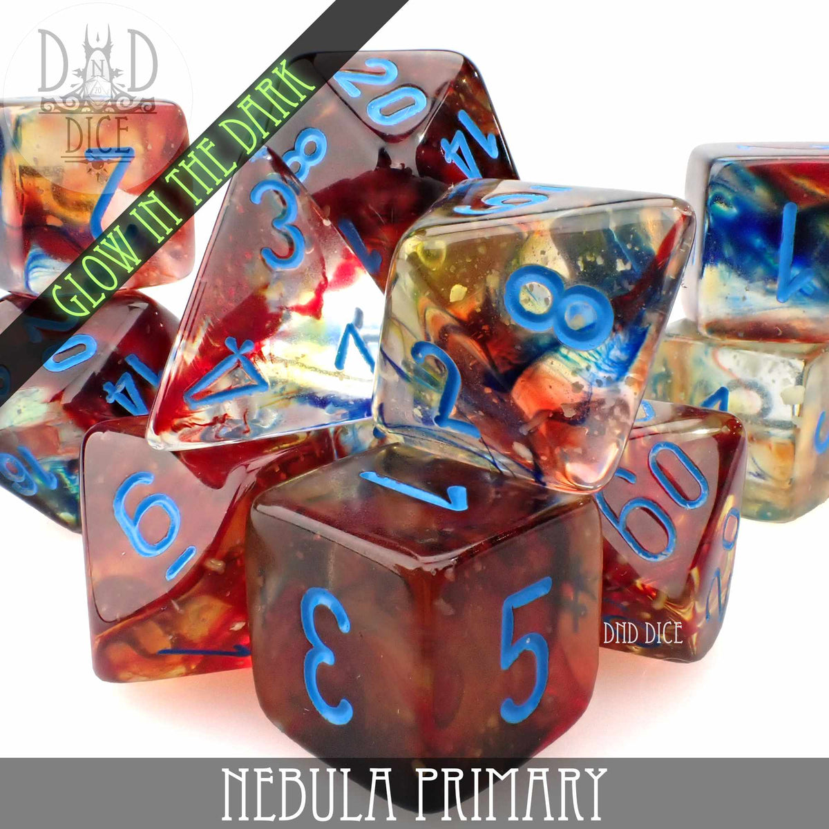 DND DICE Nebula Primary 7 or 11 Dice Set