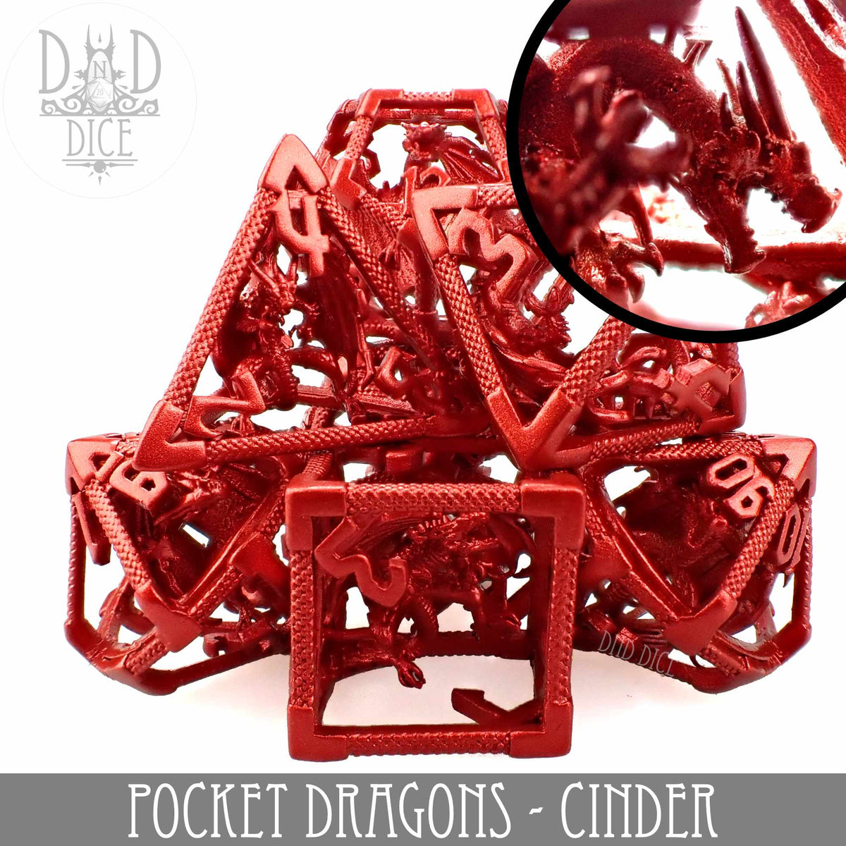 DND DICE Pocket Dragons Cinder - Metal Dice Set
