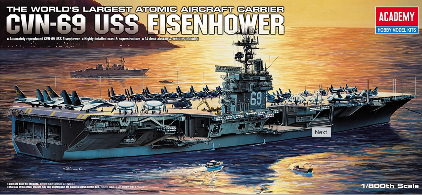 ACADEMY 14212 1/800 Eisenhower CVN 69 Aircraft Carrier
