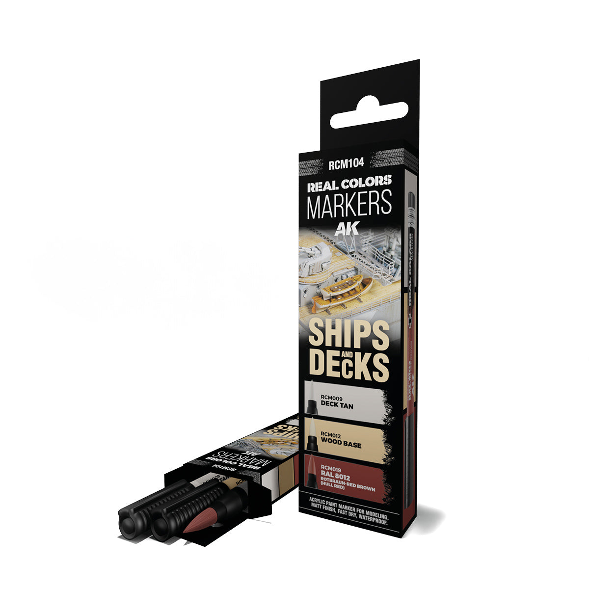 AK Interactive RCM104 Real Color Paint Marker Ships & Decks Set