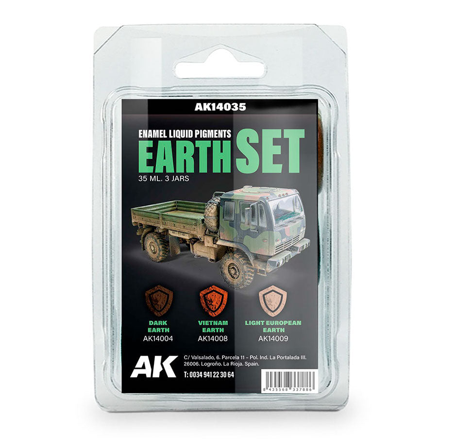 AKI 14035 Earth Liquid Pigment Enamel Set