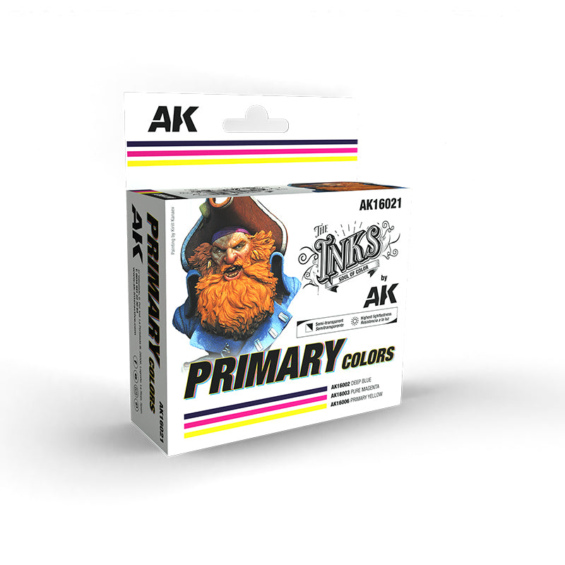 AKI 16021 Inks: Primary Colors Acrylic Set