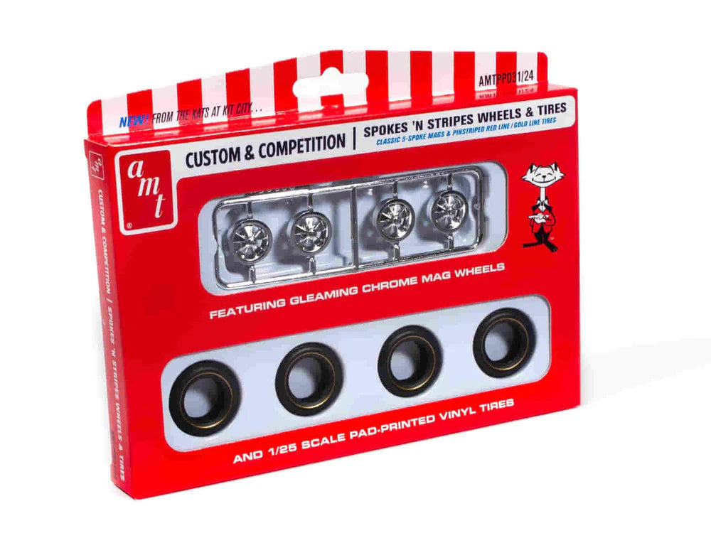 amt 031 1/25 Spokes 'N Stripes Wheels & Tires Parts Pack