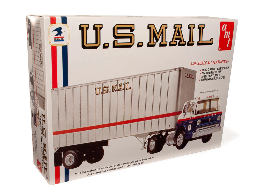amt 1326 1/25 Ford C600 US Mail Truck with Trailer