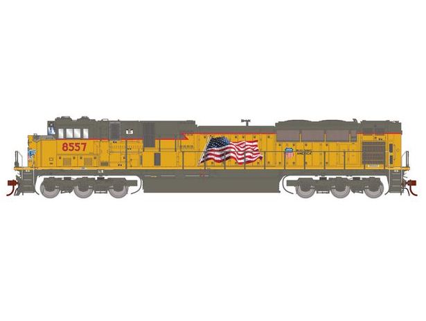 Athearn Genesis G1046 HO Scale EMD SD90MAC-H Ph2 Union Pacific UP 'Flag' 8557 DCC/Sound