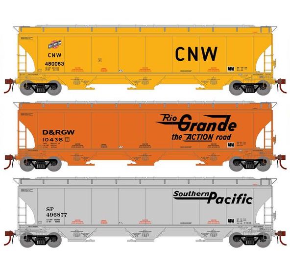 Athearn Genesis G1062 HO Scale Trinity 5161 Covered Hopper UP 'Fallen Flags' CNW/DRGW/SP