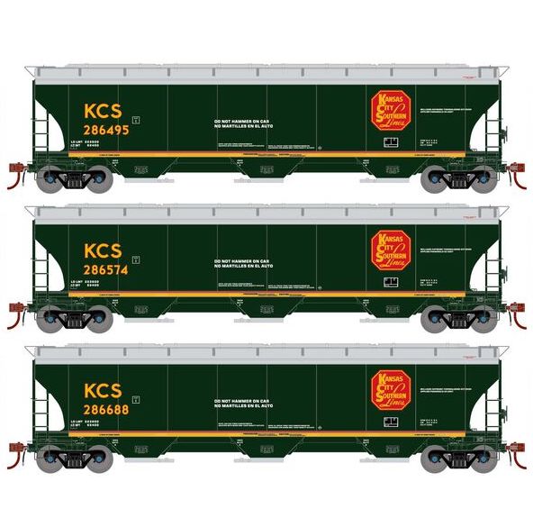 Athearn Genesis G1067 HO Scale Trinity 5161 Covered Hopper Kansas City Southern KCS