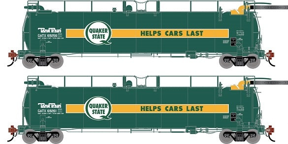 Athearn Genesis G1336 HO Scale 23K TankTrain Intermediate Quaker State GATX