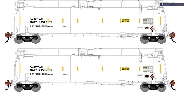 Athearn Genesis G1340 HO Scale 23K TankTrain A/B GATX White