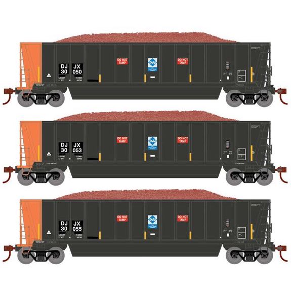 Athearn RTR 1398 HO Scale Bathtub Gondola w/Load David J Joseph DJJX