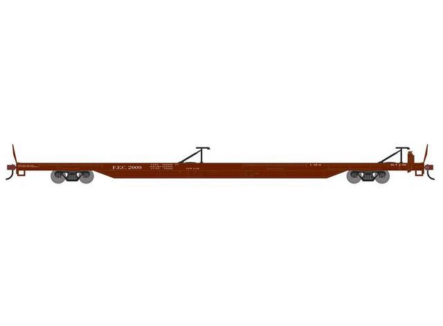 Athearn RTR 1556 HO Scale 85' TOFC Flatcar Florida East Coast FEC 2009