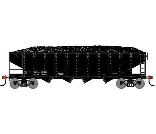 Athearn RTR 1587 HO Scale 40' 4-Bay Offset Hopper W/Load Data Only Black