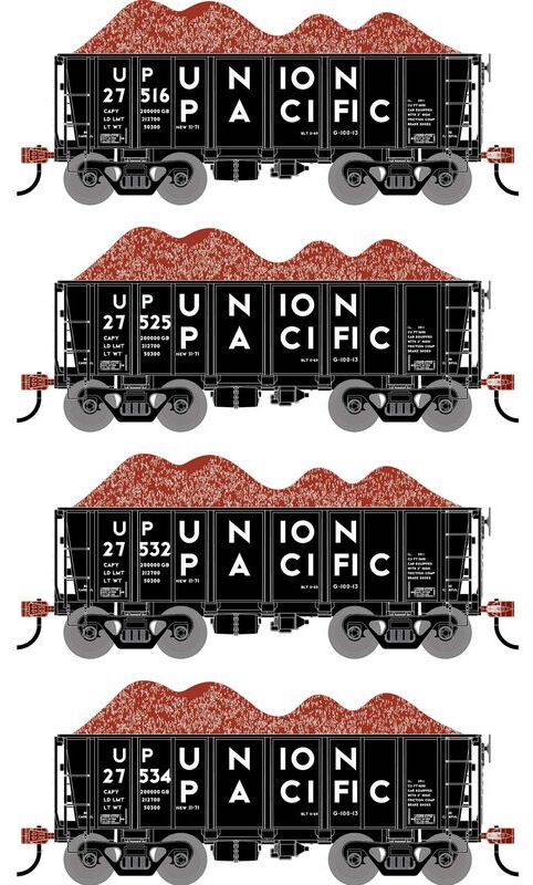 Athearn RTR 1699 HO Scale 26' Ore Car Low Side w/Load Union Pacific UP