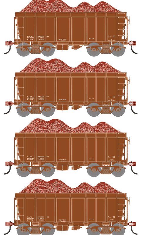 Athearn RTR 1717 HO Scale 26' Ore Car High Side w/Load Data Only Brown