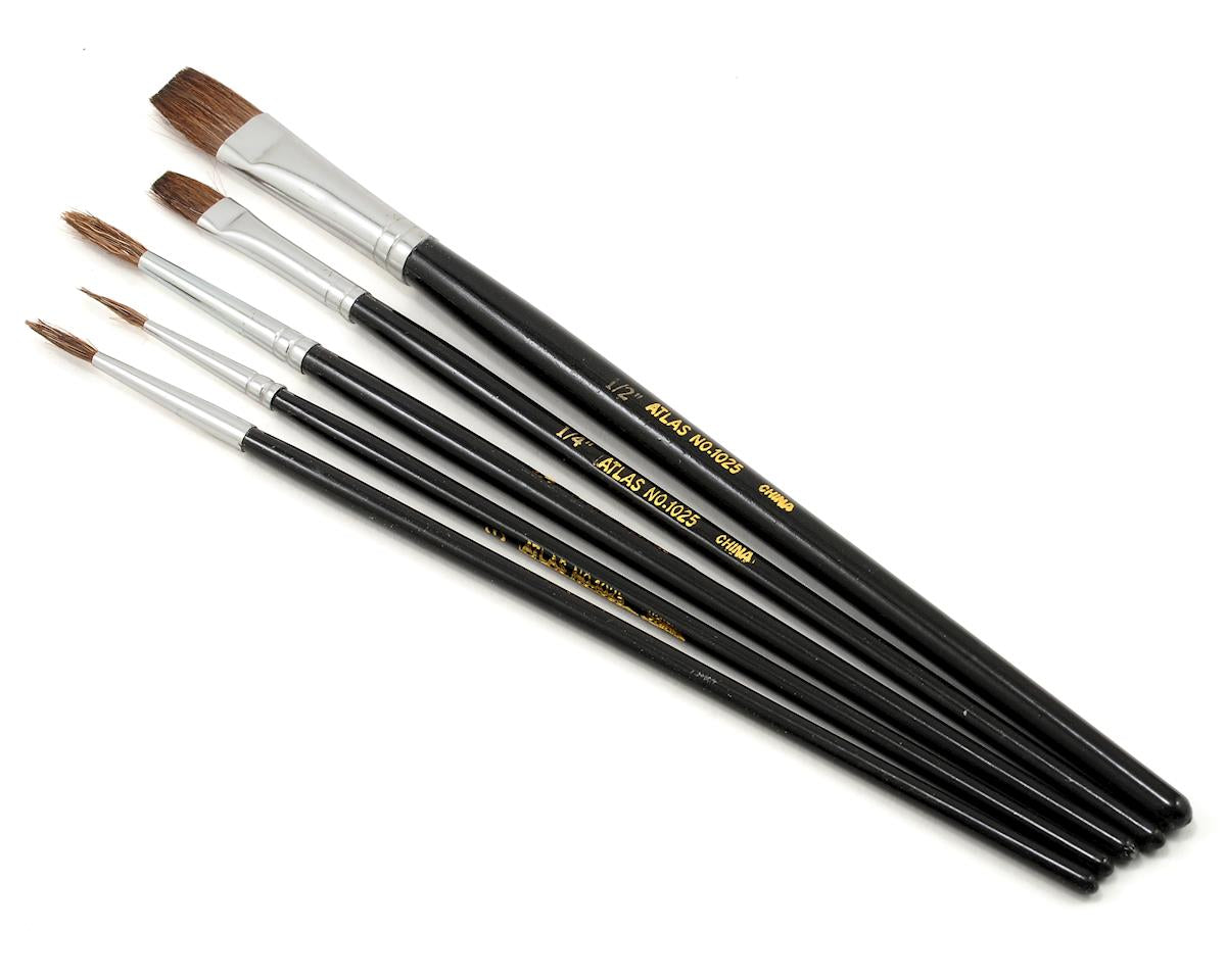 Atlas Brush 1025 Camel Hair Round & Flat Brush Set