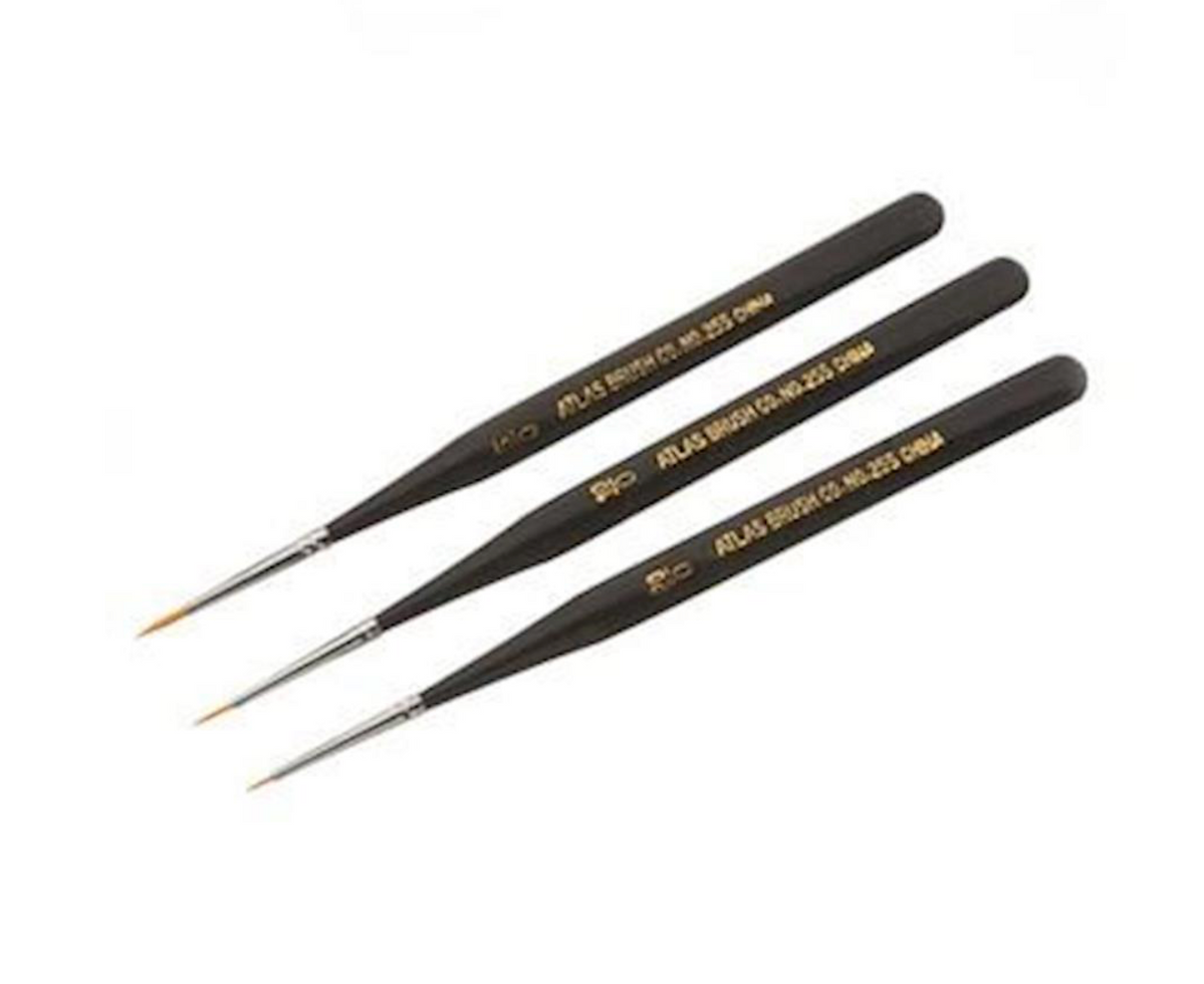 Atlas Brush 255-3PS Taklon Detail Mini Paint Brush Set