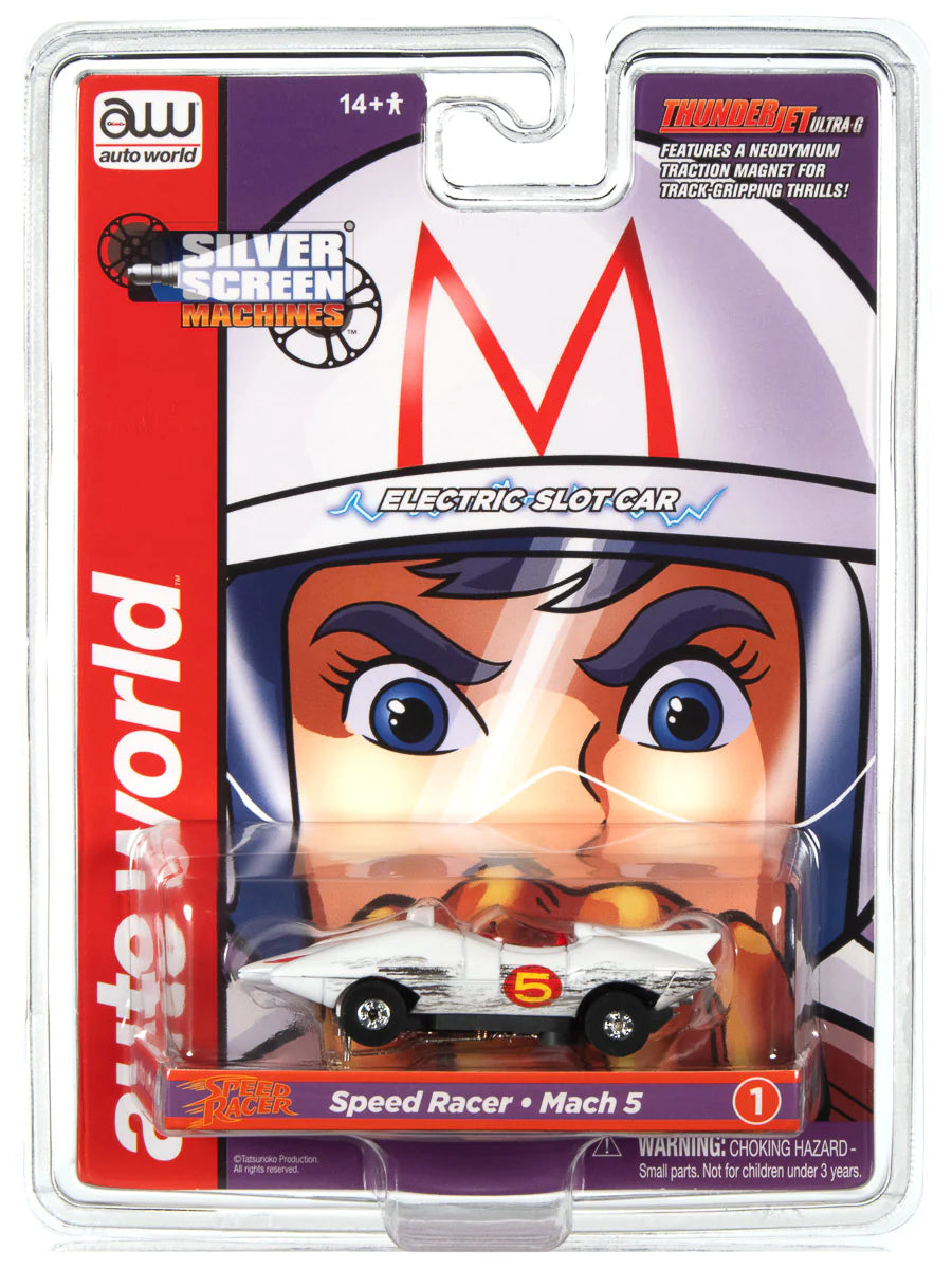 Auto World 381 HO Scale Thunderjet Ultra-G Silver Screen Machines - Speed Racer Mach 5