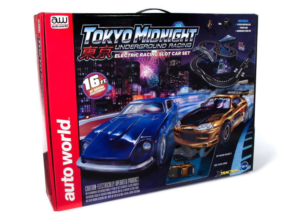 Auto World SRS342 HO Scale Tokyo Midnight Underground 16' Slot Car Set