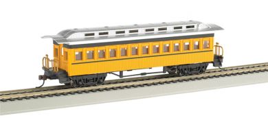 Bachmann 13403 HO Scale Old Time Passenger Coach Unlettered - Yellow