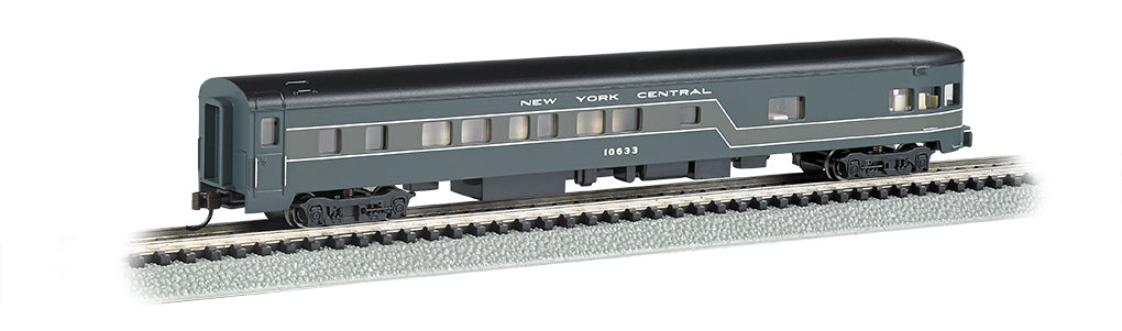 Bachmann 14355 N Scale 85' Lighted Smooth-side Observation Passenger Car New York Central NYC