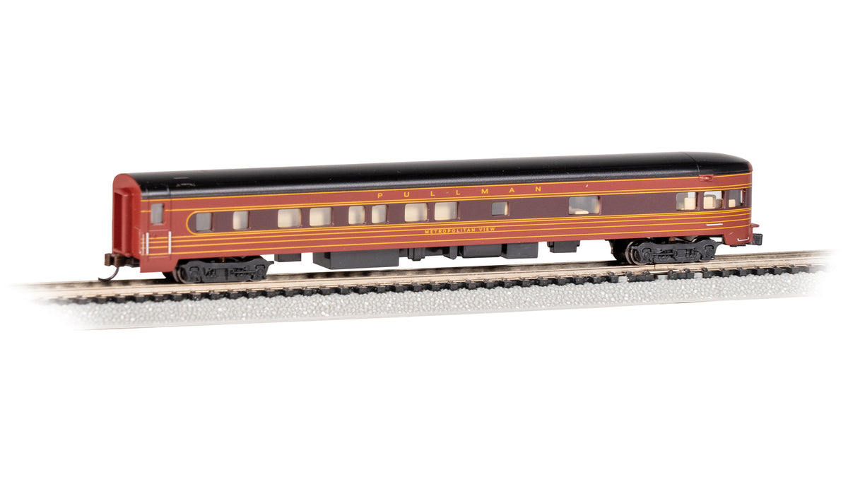 Bachmann 14356 N Scale 85' Lighted Smooth-side Observation Passenger Car Pennsylvania "Fleet of Modernism -Metropolitan View" PRR