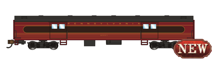 Bachmann 14456 N Scale 72' Smooth-Side Baggage Car Pennsylvania "Fleet of Modernism" PRR 62051