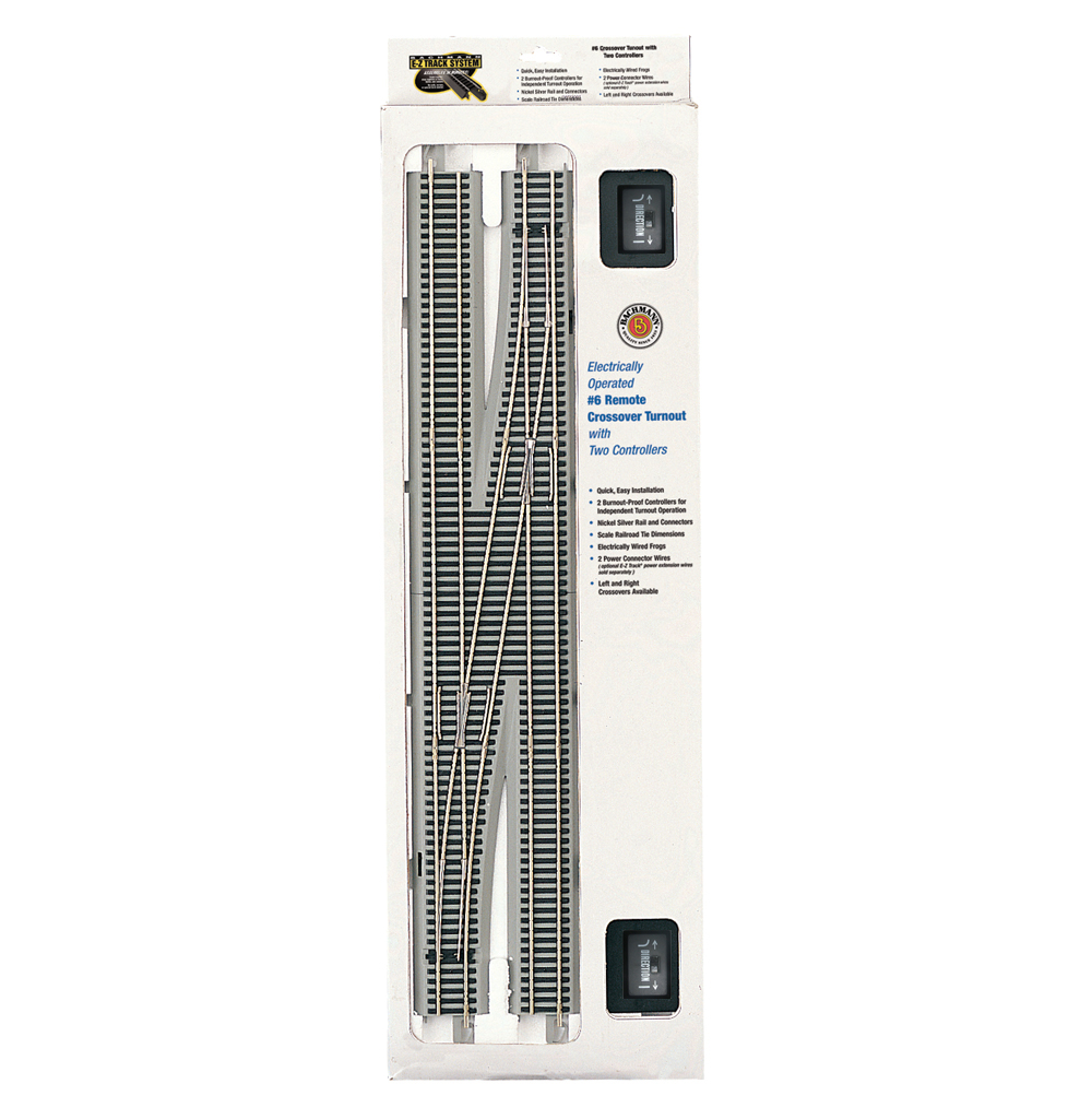 Bachmann 44576 HO Scale E-Z Track #6 Remote Right Hand Crossover