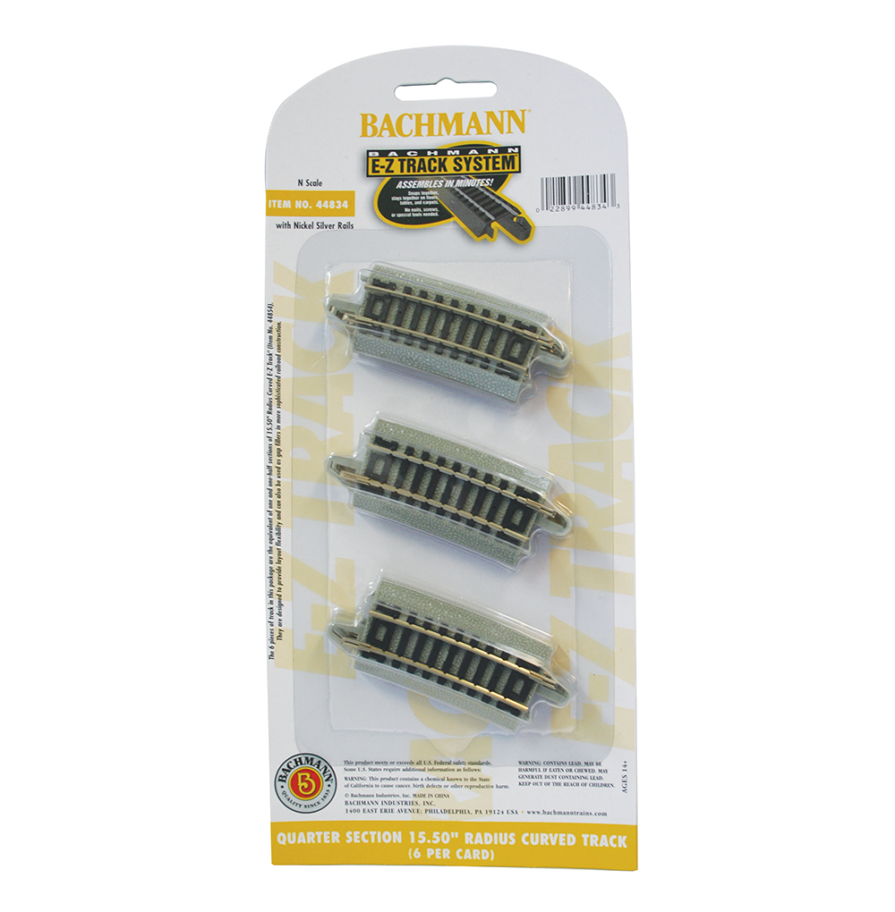 Bachmann 44834 N Scale E-Z Track Quarter-Sections 15.5" Radius Curve