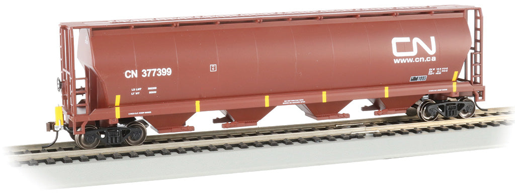 Bachmann 73803 HO Scale 4 Bay Covered Hopper with Flashing End of Train Device (EOT/FRED) Canadian National "Modern" CN
